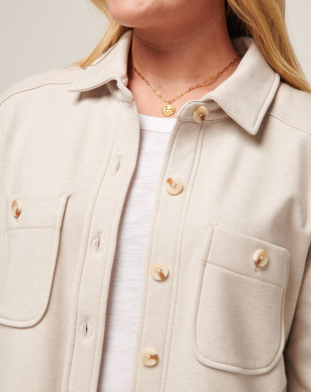 WOMENS CLOUD FLEECE WOMENS BUTTON UP SHACKET 4