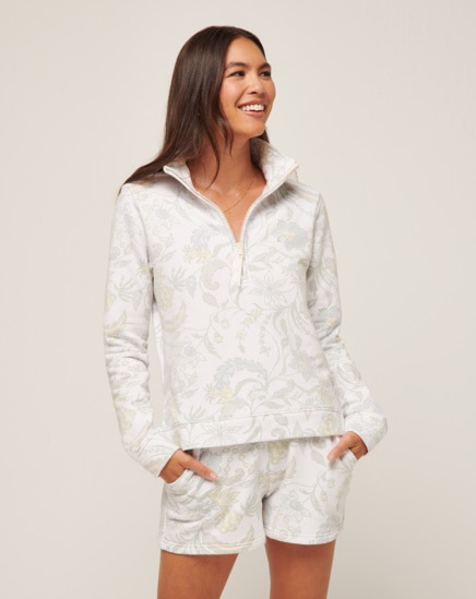 DAY ON THE BAY WOMENS CLOUD FLEECE HALF ZIP Image Thumbnail 1